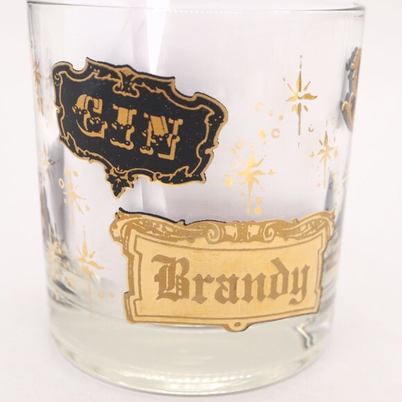 4 West Virginia Glass Co. Liquor Labels Double Old Fashioned Glasses Vtg MCM - Picture 8 of 16